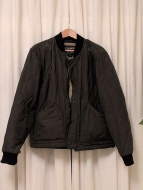 Filson Black Quilted Bomber Jacket